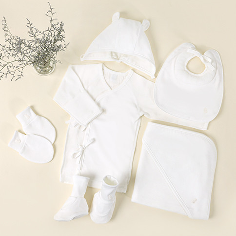 White Cream Baby Layette Gift Set_5pcs