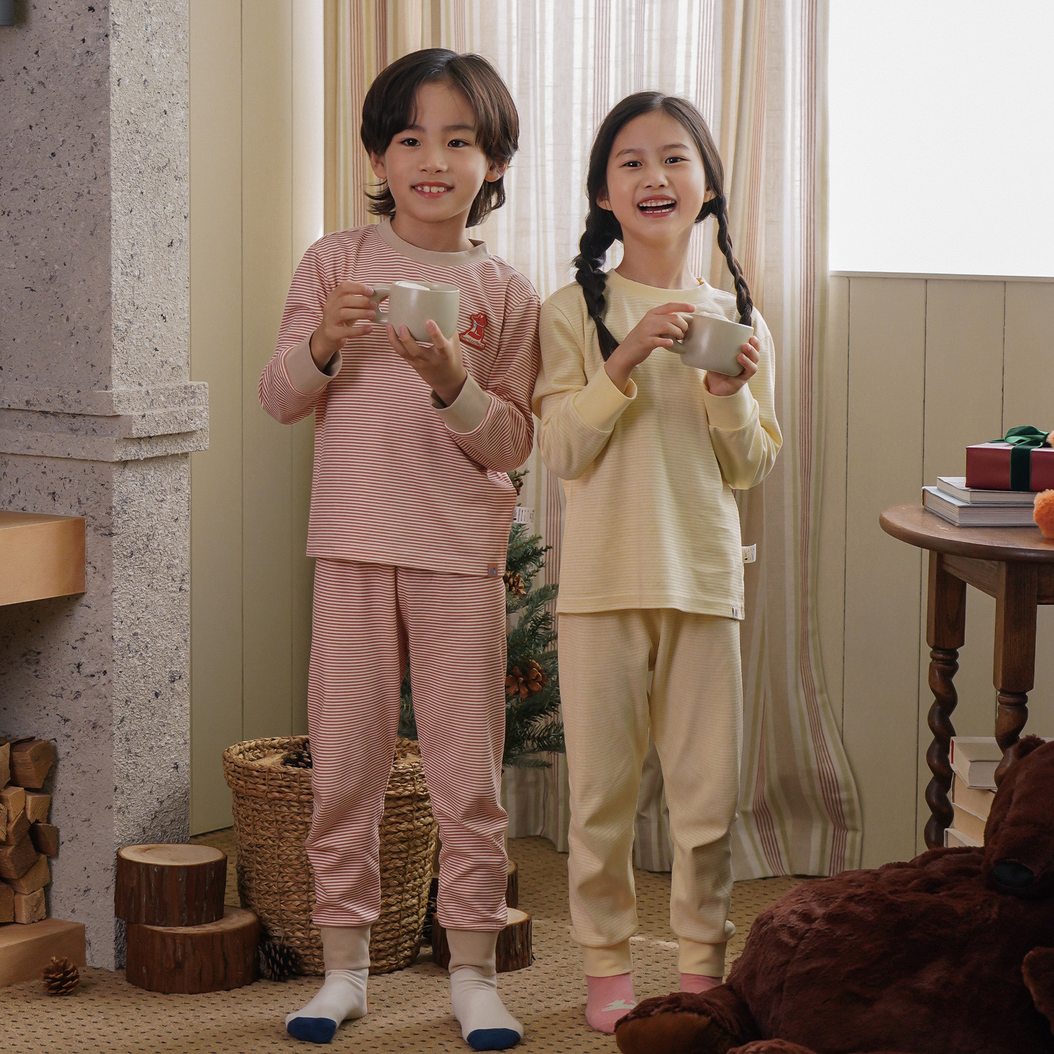 Bamboo Fox Striped Long Sleeve Set(3~8Y)