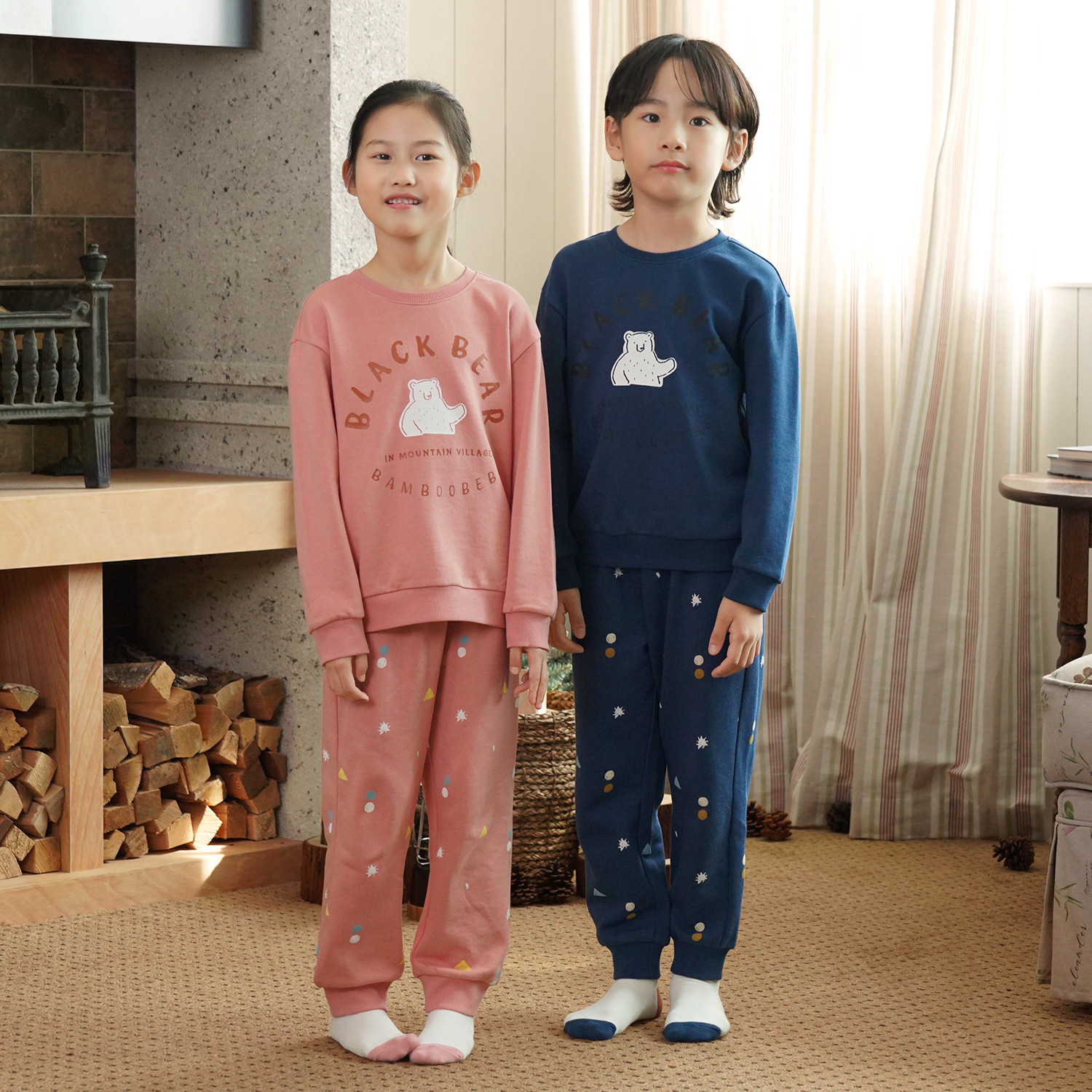 Bamboo Hi Black Bear Pullover Set(12M~8Y)