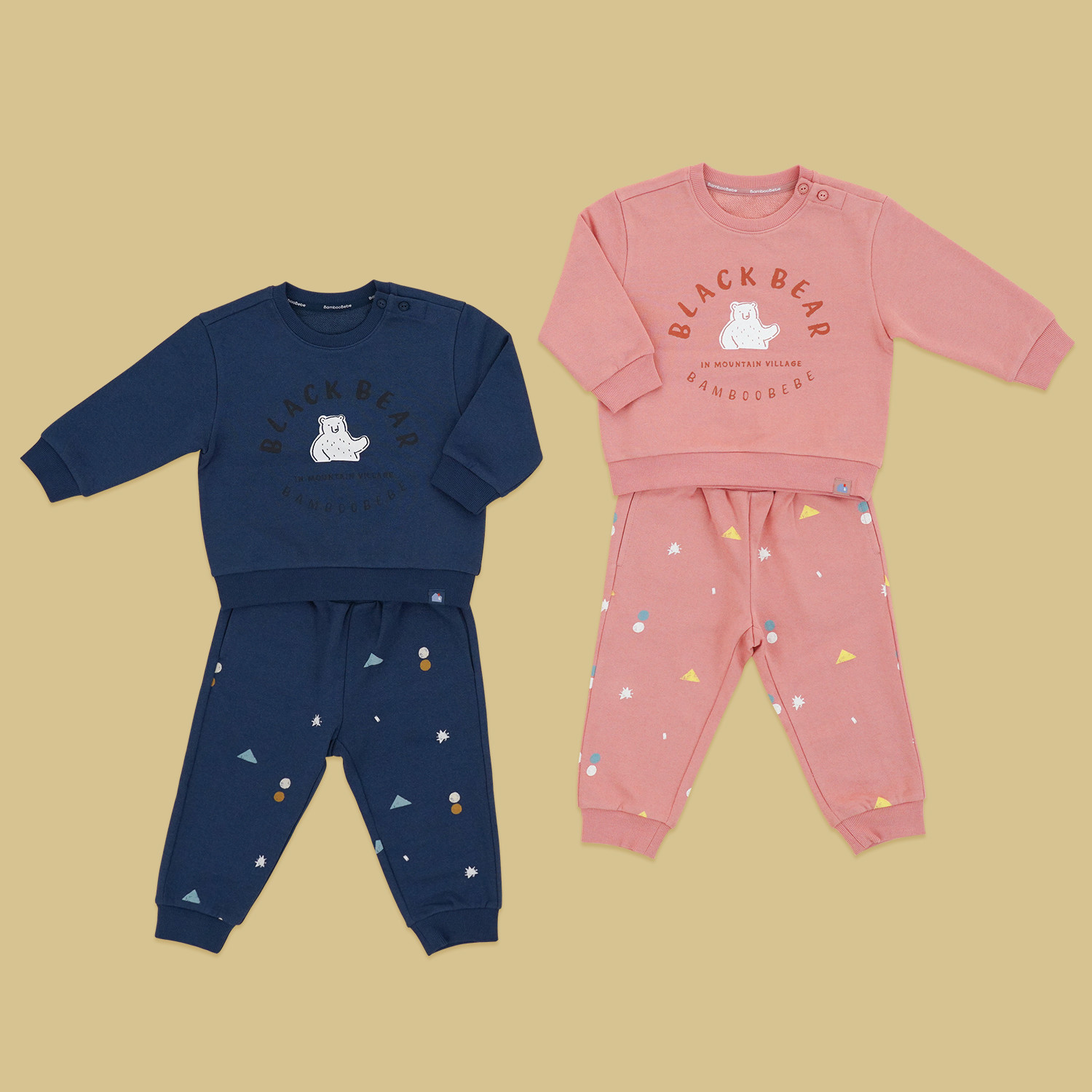 Bamboo Hi Black Bear Pullover Set(12M~8Y)