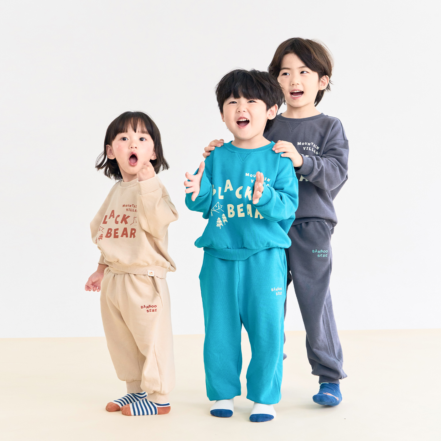 Bamboo Mountain Black Bear Pullover Set(12M~8Y)
